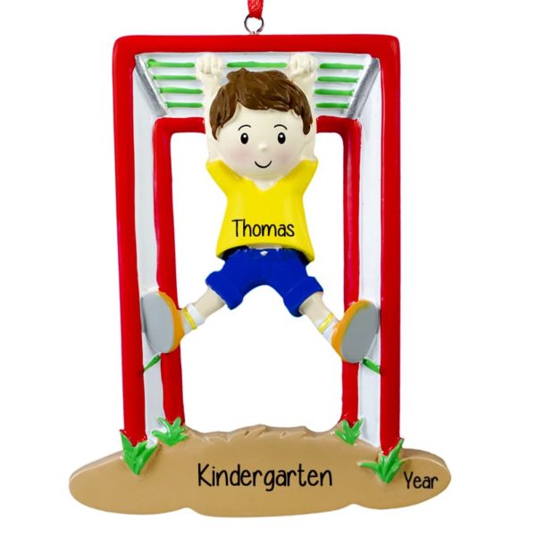 Kindergarten BOY On Playground Personalized Ornament