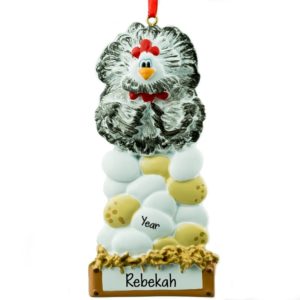 Hen With Eggs On Nest Personalized Ornament
