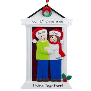 First Christmas Living Together Door Couple Ornament