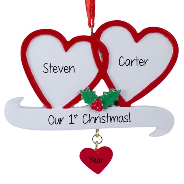 Image of Gay / Lesbian Two Hearts In Love Ornament