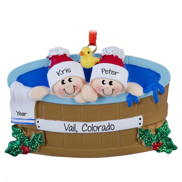 Couple In Hot Tub On Vacation Ornament