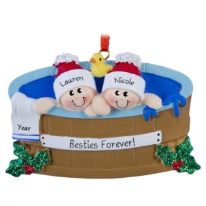 Image of Two Friends In Hot Tub Ornament
