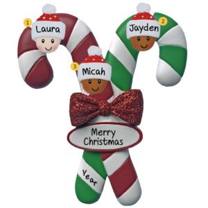 Image of Biracial / Interracial Family Of 3 Ornament