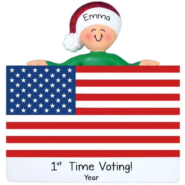 First Time Voting American Flag Ornament