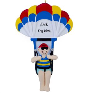 Parasailing MALE Attached To A Parasail Wing Ornament