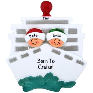 Gay / Lesbian Couple Sailing On Cruise Ship Ornament