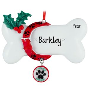 Image of Dog Bone Spoiled Rotten Dangle Personalized Ornament