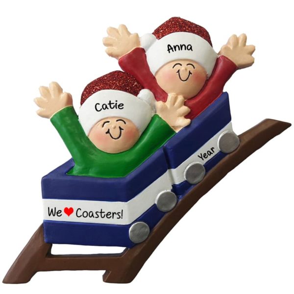 Two Friends On Roller Coaster Ornament