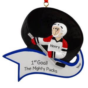 Hockey Player Makes A Goal Ornament MALE