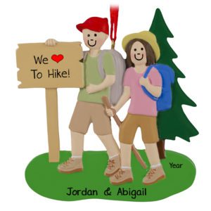 Hiking Couple Loves To Hike Ornament