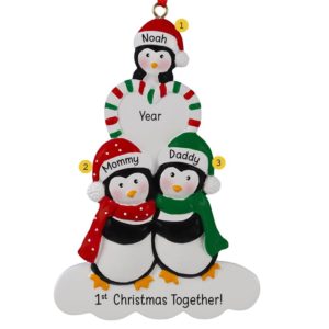 Parents and Child 1st Christmas Together Penguin Ornament
