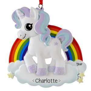 Baby Unicorn On Rainbow Sweet Ornament