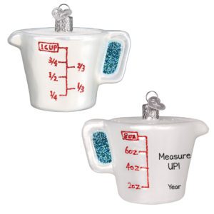Image of Personalized Measuring Cup Cooking Baking 3-Dimensional Glittered Ornament