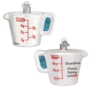 Image of Grandma Loves Baking Measuring Cup Personalized 3-D Ornament