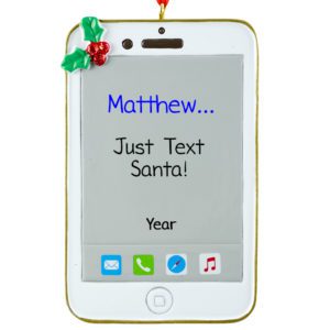 Just Text Santa Cell Phone Festive Ornament