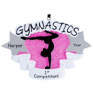 Gymnastics Girl Silhouette Competition Ornament