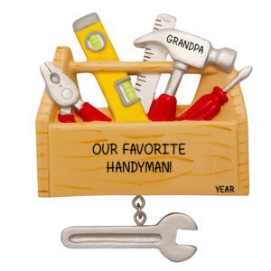 Favorite Handyman Toolbox Dangling Wrench Ornament