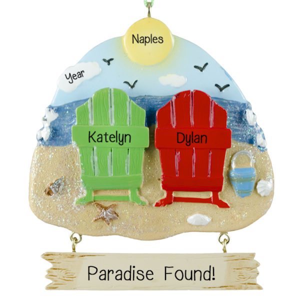 Two Adirondack Chairs Paradise Found Ornament