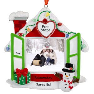 Roommates In Christmasy House Glittered Photo Frame Ornament
