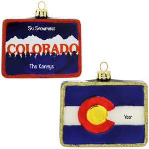 Image of Colorado State Shaped Glass 3-Dimensional Ornament