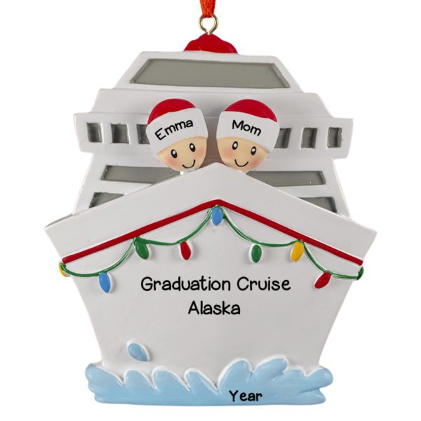 Parent And Child On Cruise Ship Christmas Lights Ornament