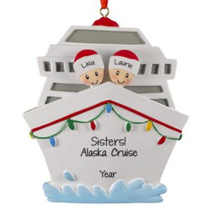 Personalized 2 Sisters Cruising Together Ornament