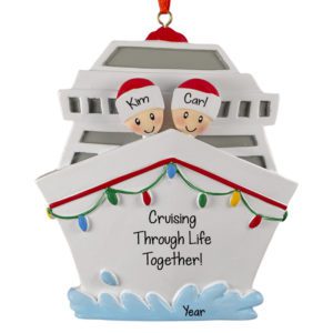 Cruising Life Together Couple On Festive Boat Ornament