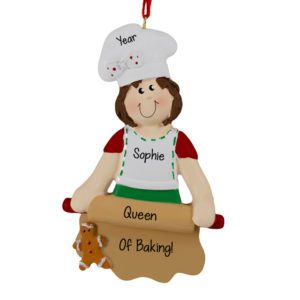 Queen Of Baking Gingerbread Rolling Pin Ornament