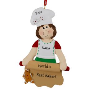World's Best Baker Gingerbread Rolling Pin Ornament