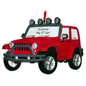 Image of 1st Car Jeep RED 4X4 Ornament