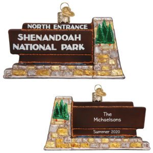 Personalized Shenandoah National Park Glass Totally Dimensional Ornament