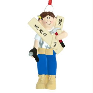 Mr. Fix It Guy With Hammer And Tools Ornament