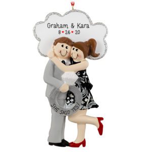 Engaged Couple She Said Yes Ornament