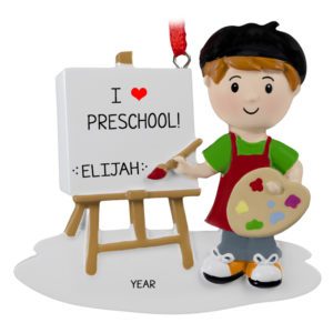 Little BOY Loves Preschool Artist Ornament