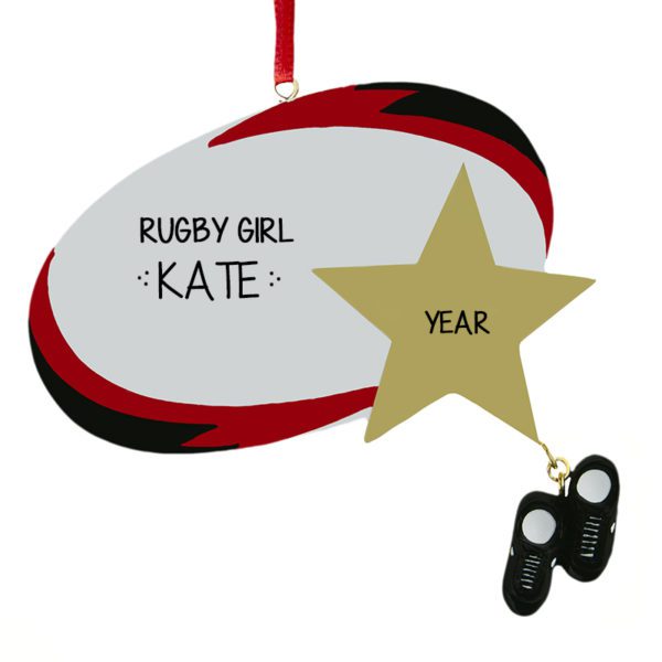 Rugby Girl Gold Star And Dangling Cleats Ornament