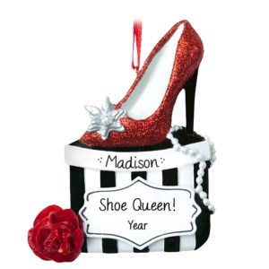 Shoe Lover RED Glittered High Heel Ornament