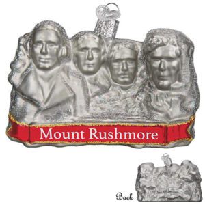 Personalized Mt. Rushmore Souvenir Glittered Glass Totally Dimensional Ornament