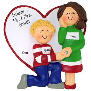 Future Mrs. And Mrs. Engaged Couple Ornament MALE BLONDE FEMALE BRUNETTE