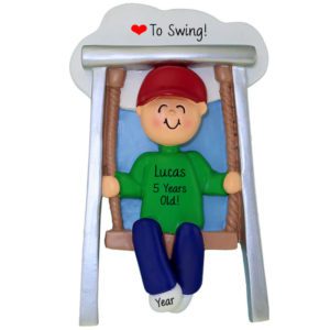 BOY Loves To Swing Playground Ornament