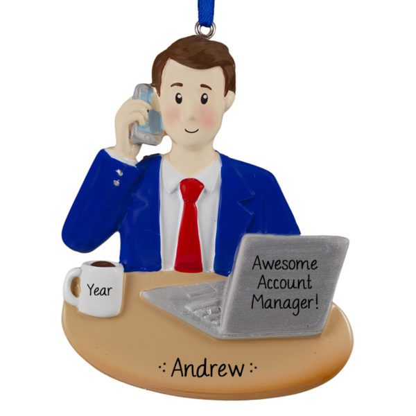 Business Man Account Manager On Phone Ornament