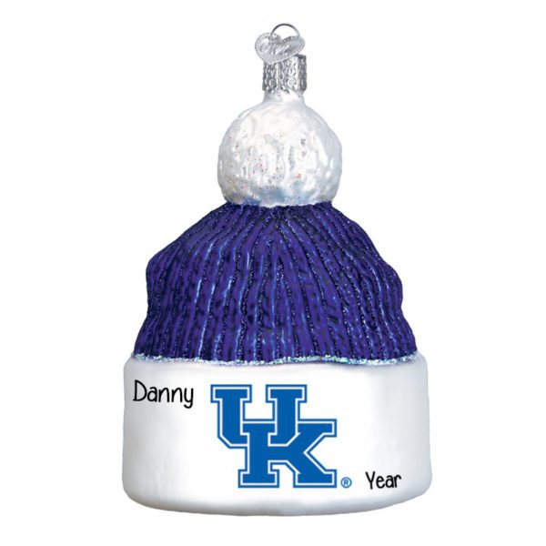 University Of Kentucky Beanie 3-Dimensional Glass Personalized Ornament