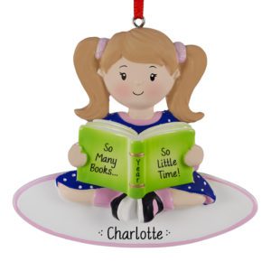 Image of GIRL Reading Her Favorite Book Ornament