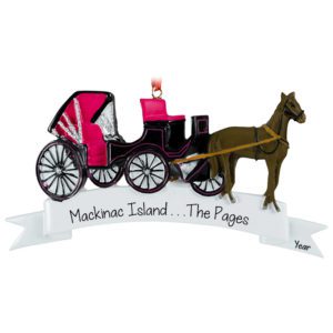 Mackinac Island Horse Carriage Souvenir Ornament