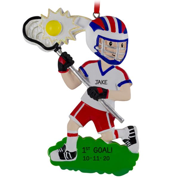 Young Lacrosse Player 1st Goal Ornament BOY