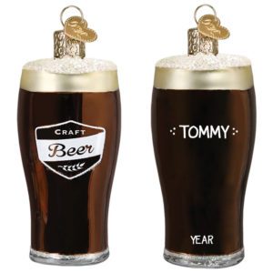 Image of Personalized Craft Beer 3-Dimensional Glass Ornament