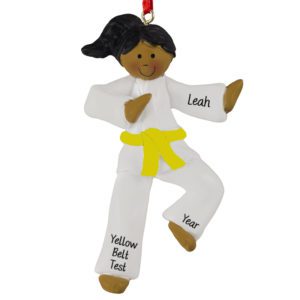 Ethnic Karate GIRL YELLOW Belt Ornament