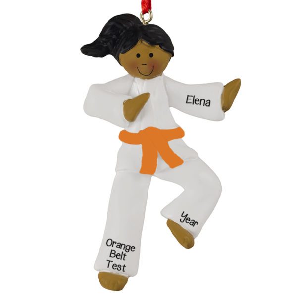 Ethnic Karate GIRL ORANGE Belt Ornament