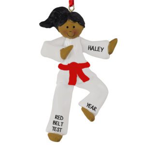 Ethnic Karate GIRL RED Belt Ornament