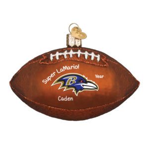 Baltimore Ravens Football Glass Totally Dimensional Personalized Ornament