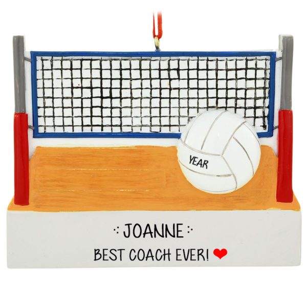 Personalized Volleyball Coach Net And Ball Ornament
